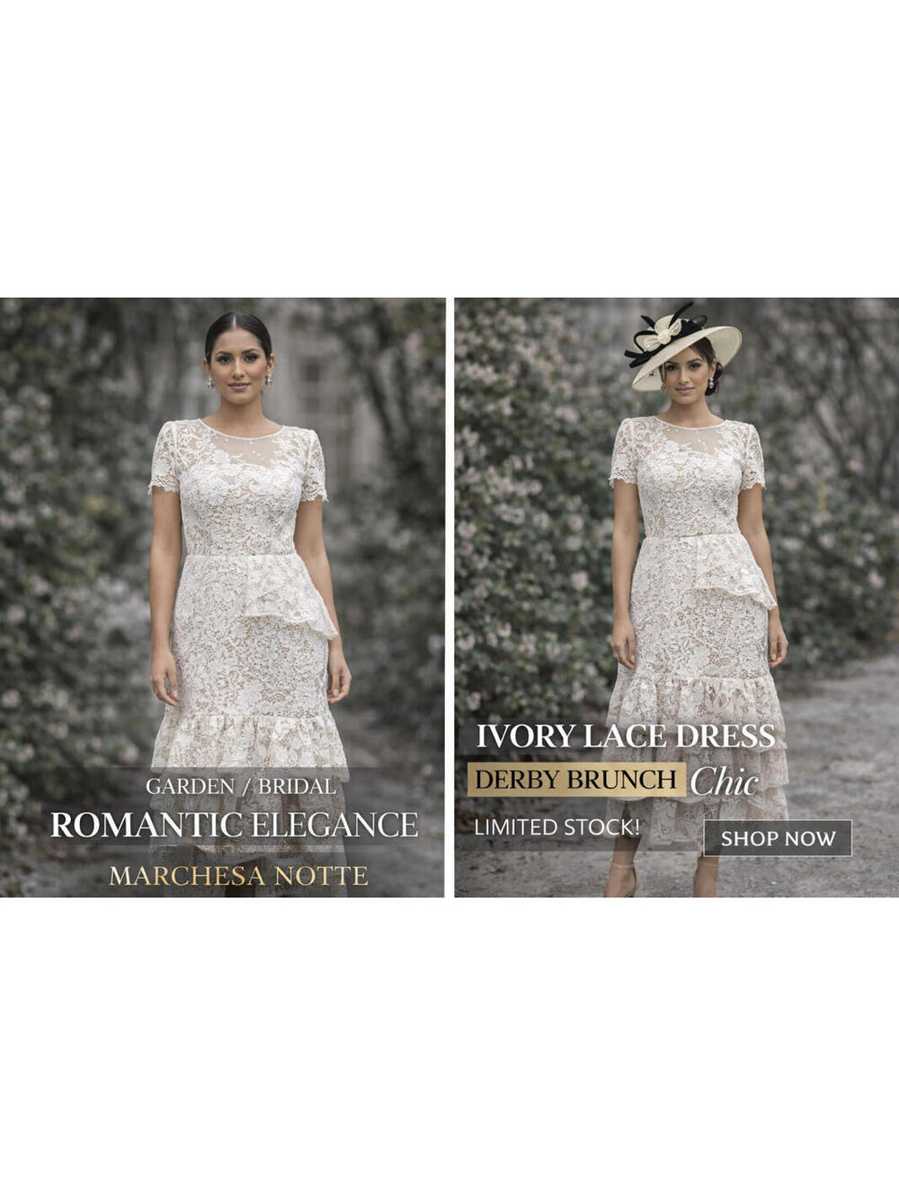 Marchesa Notte Ivory Lace Tiered Ruffle Midi Dress Sheer Sleeve Cocktail Wedding